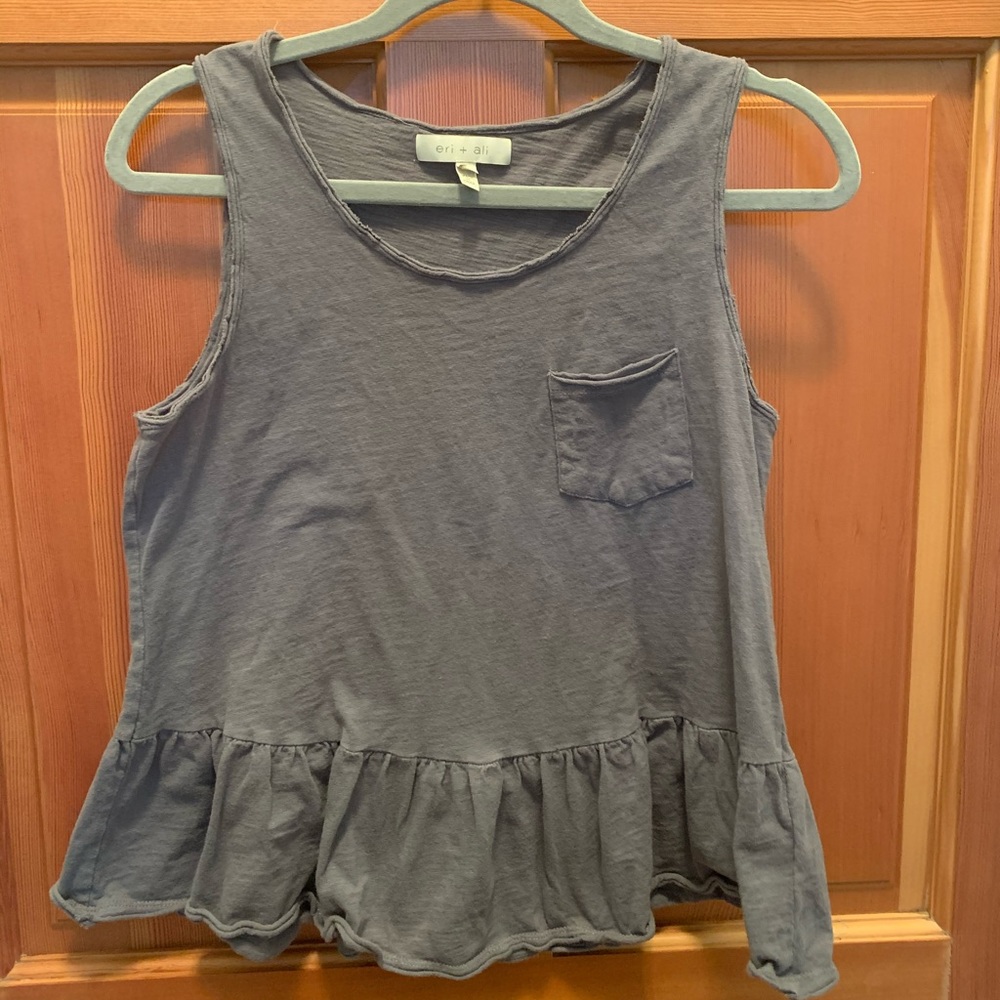 Anthropologie Eri and Ali Peplum Pocket Tank Top